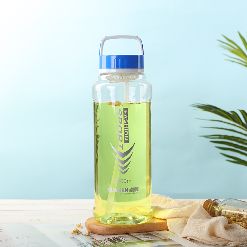 防漏水壶大口径水杯子过滤茶漏茶杯手提便携直筒杯3000ml大容量