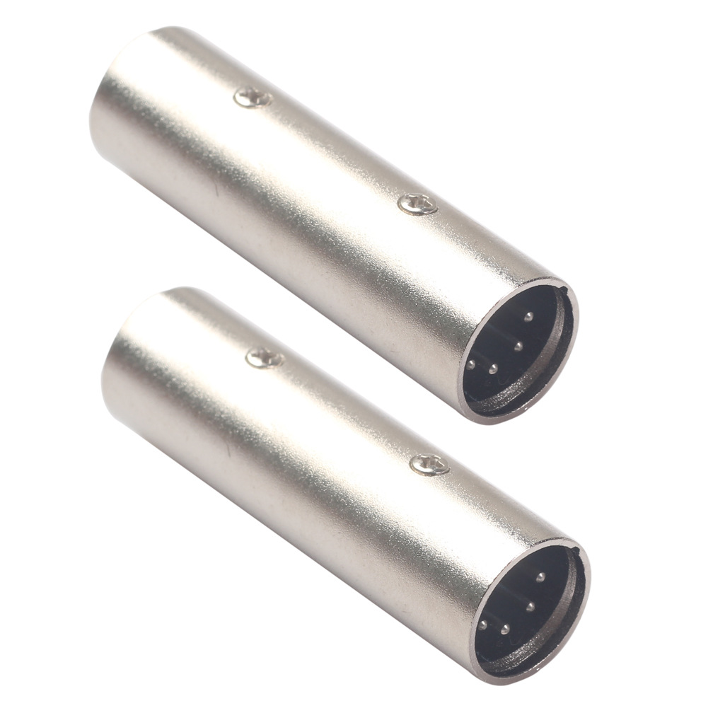 j5p 铜芯 5芯卡侬公对接头 卡农公转卡侬公头 直通延长音频转换头