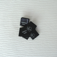 批发生产黑色丝带丝印标口罩成分标对折涤纶带标服装领标洗水标