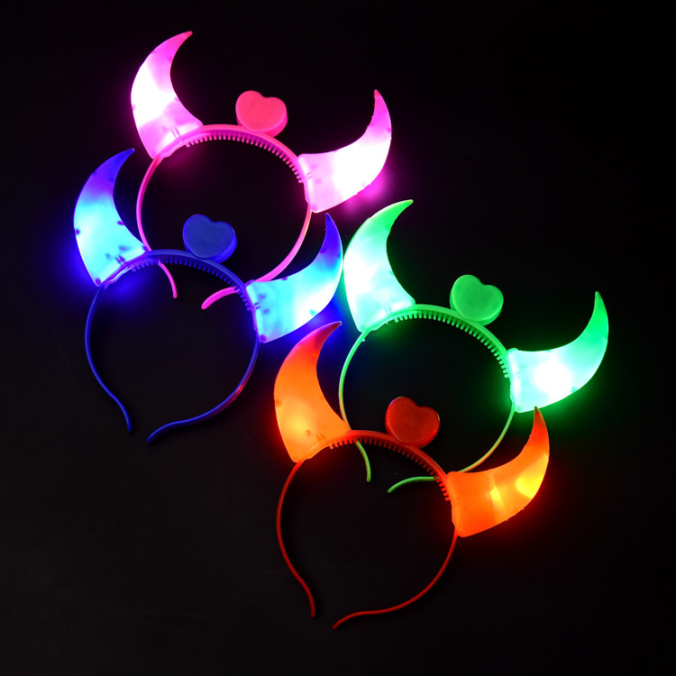 Luminescent Horns Flash Integrated Horn Light Concert Cheering Props Glowing Headdress Stall Toys Wholesale