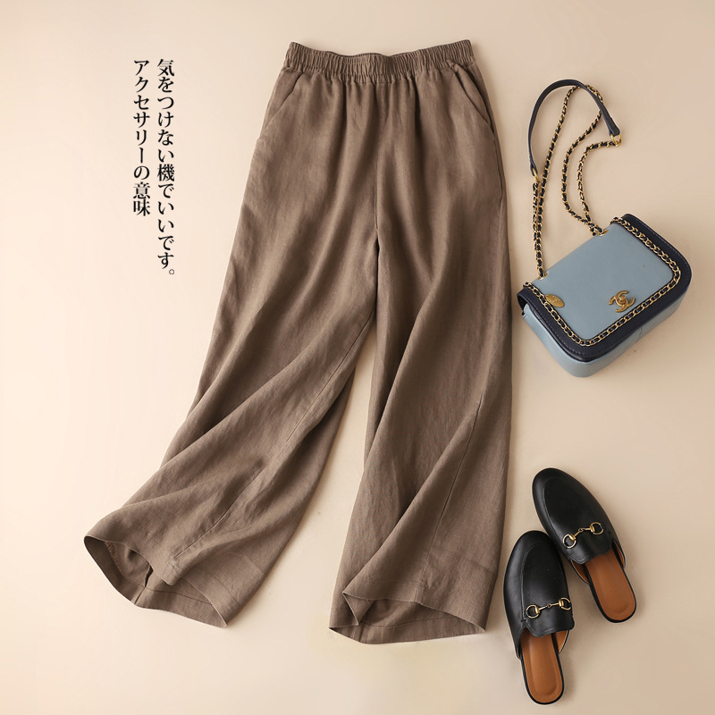 Spring Clothing 88 Original Design Clothing Cotton Linen Women's Pants Linen Women's Wide-Leg Pants Summer Pants Cotton Linen Women's Clothing Wholesale