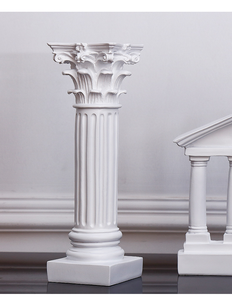 希腊古城神庙建筑模型罗马柱摆件欧式装饰摆设石膏柱子树脂雕塑