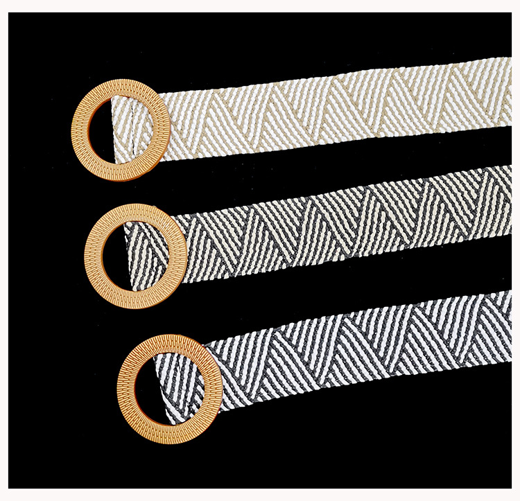 圆扣松紧皮带女草绳编织弹力圆环腰带女欧美潮款装饰裙腰封名族风