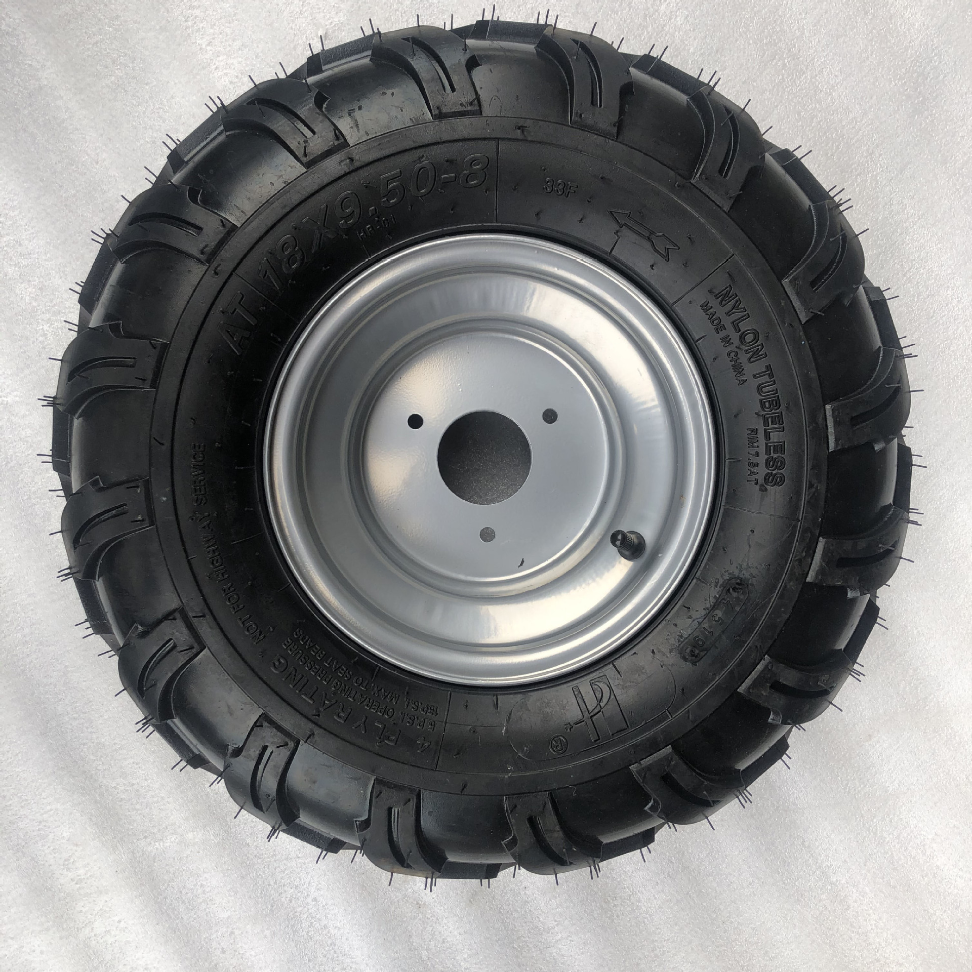 四轮卡丁车沙滩车配件8寸真空轮胎轮毂加厚 18x9.5-8寸拖花轮胎