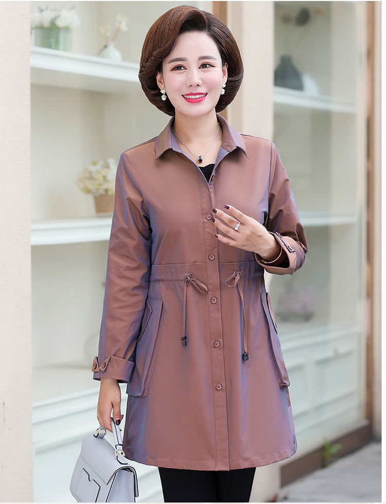 妈妈款风衣外套高贵秋装五十岁2019新款中年女装洋气春秋上衣薄款