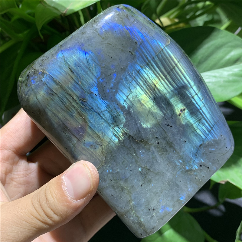 天然灰月光石拉长石原石毛料打磨抛光观赏奇石摆件矿石教学标本