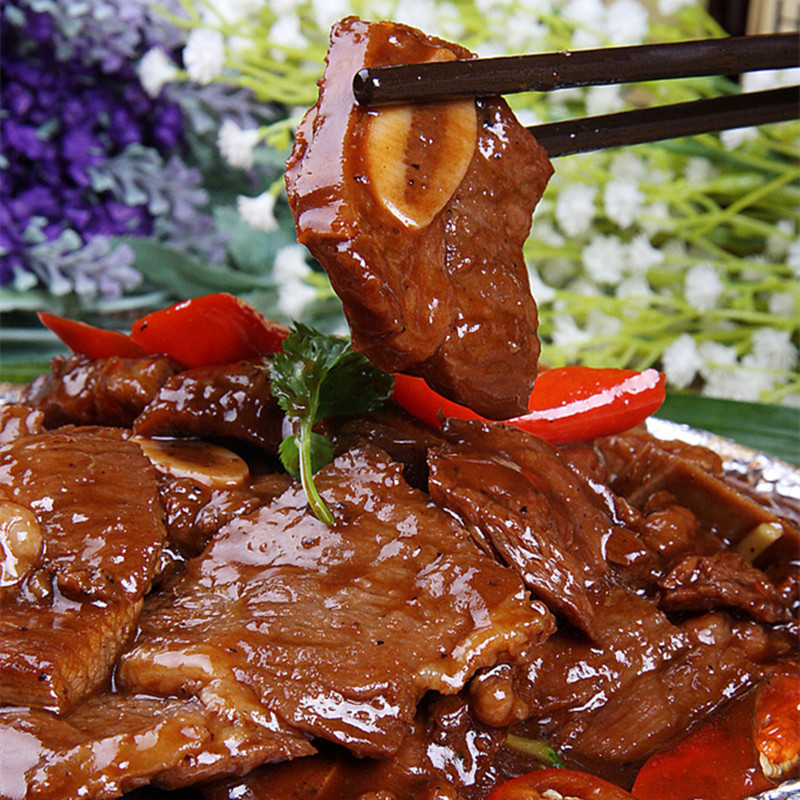 鑫中天黑椒牛仔骨调味腌制牛小排酒店餐厅冷冻半成品食材整箱批发