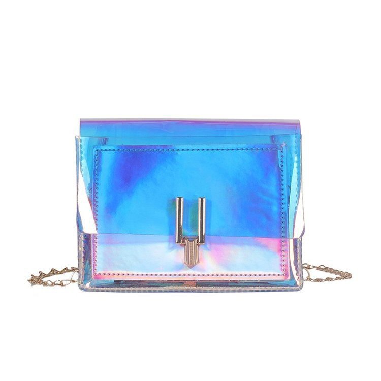 2018 Summer Small Bag Korean Style Fashionable Mini Women's Bag All-Match Laser Messenger Bag Fashionable Jelly Chain Shoulder Bag