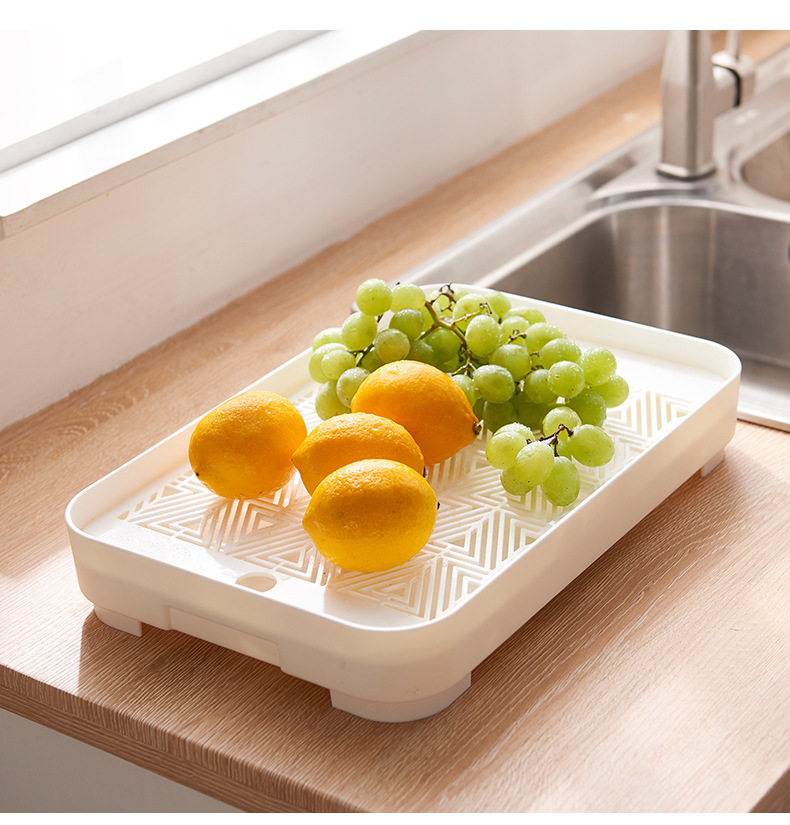 托盘家用放茶杯沥水双层长方形水杯茶水盘客厅塑料茶几拖盘收纳盘