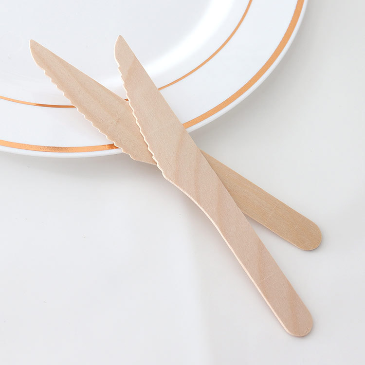 Disposable Wooden Knife, Fork and Spoon Tableware Wooden Tableware Wood Knife Wooden Fork Wooden Spoon Wood Cake Knife Dessert Spoon Fruit Fork