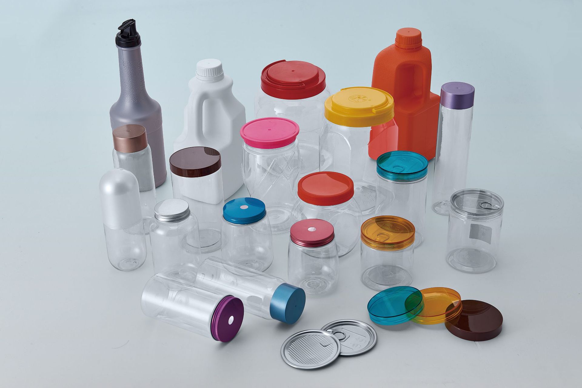 批发80旋口易拉罐水晶盖透明塑料瓶食品罐海藻面膜密封罐包装瓶子