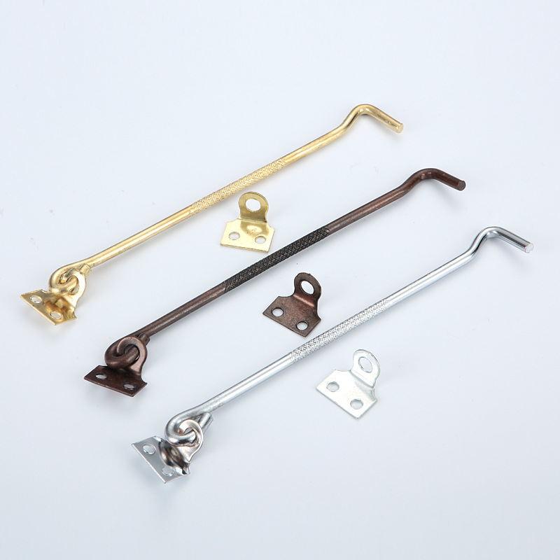 窗户老式风勾铁搭勾窗勾锁扣门窗挂钩6寸8寸门窗实心钉勾固定风勾