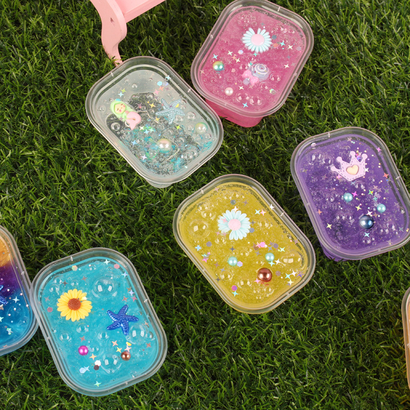 网红起泡胶 水晶解压泥 越玩越大的彩泥果酱小盒史莱姆泥套装跨境