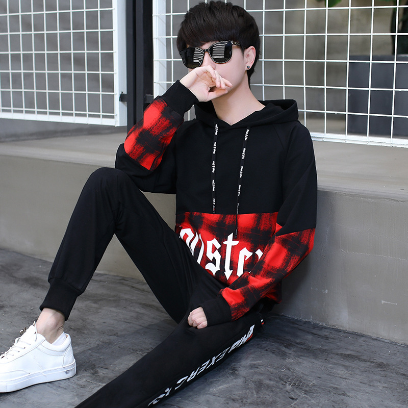 春季卫衣套装男13帅气运动衣服12青少年大童男孩春装15岁初中学生