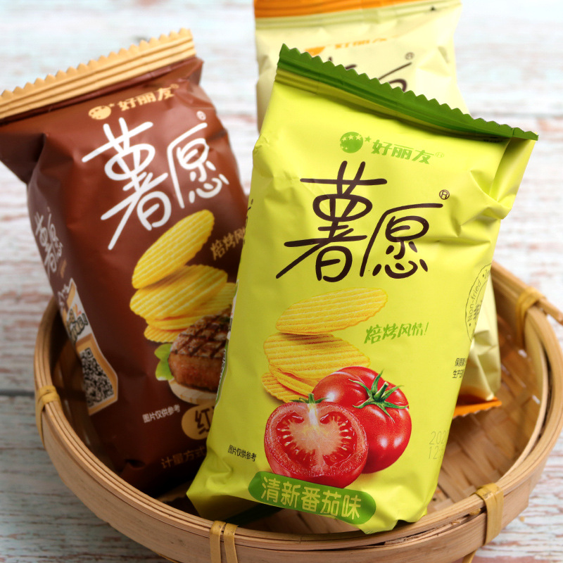 好丽友薯愿原味焙烤薯片4斤/箱小包装散称零食蜂蜜牛奶味休闲食品