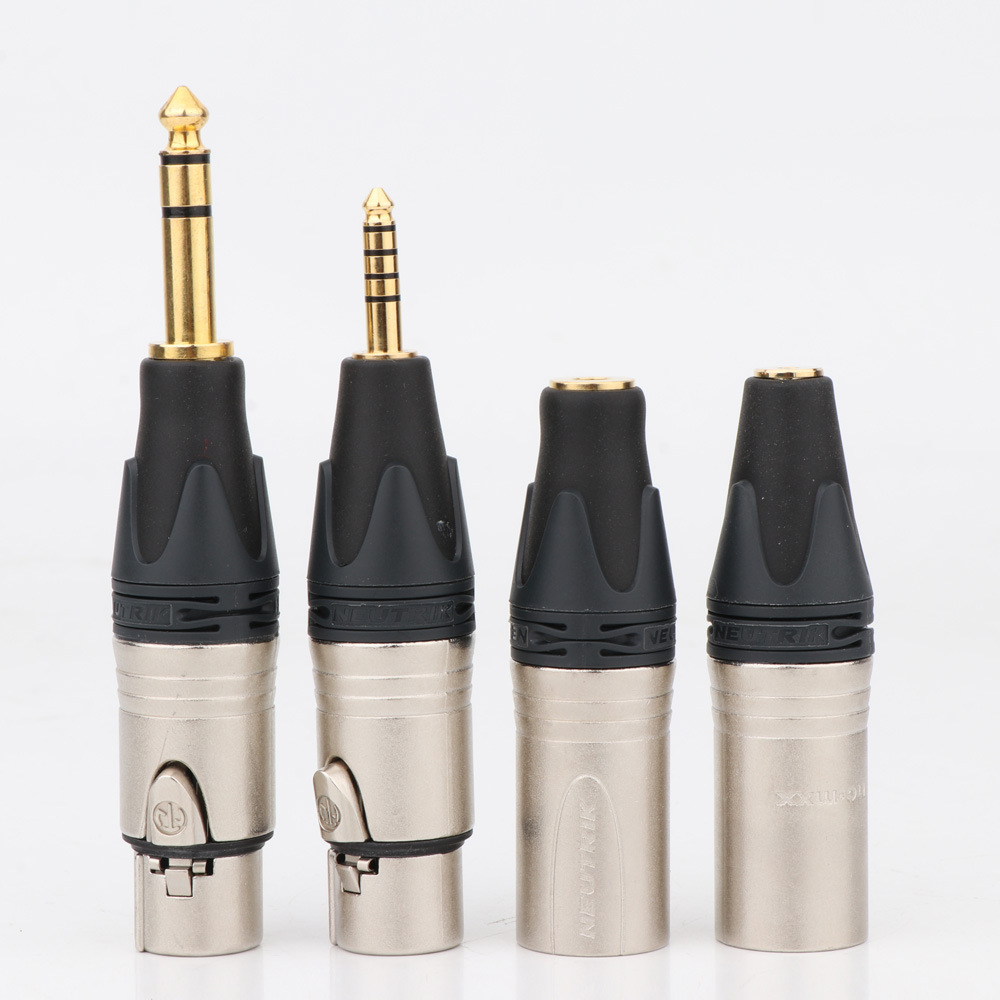 dac解码四芯xlr卡侬平衡公母转2.5mm4.4mm6.35mm耳机转换头转接头