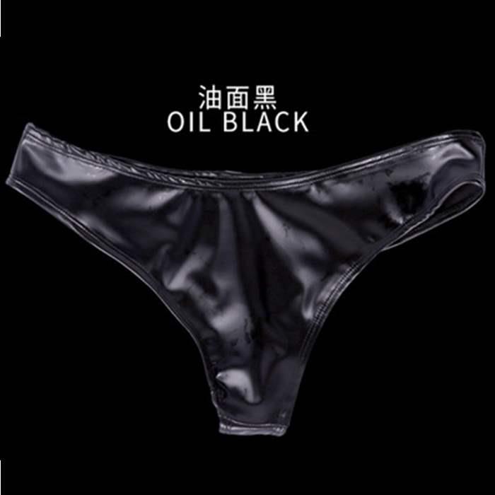性感亮光pu防走光皮裤女亮皮内裤女士钢管舞夜店表演三角内裤提臀