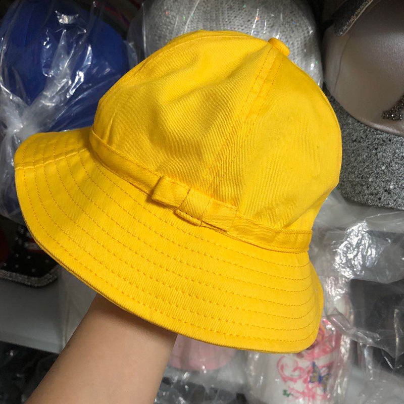 日本小学生帽子夏天幼儿园班帽定制小黄帽渔夫帽男女儿童亲子盆帽