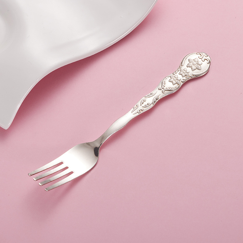 ag999银叉子 鎏金欧式银叉 纯银餐具 足银叉水果叉西餐纯银叉子