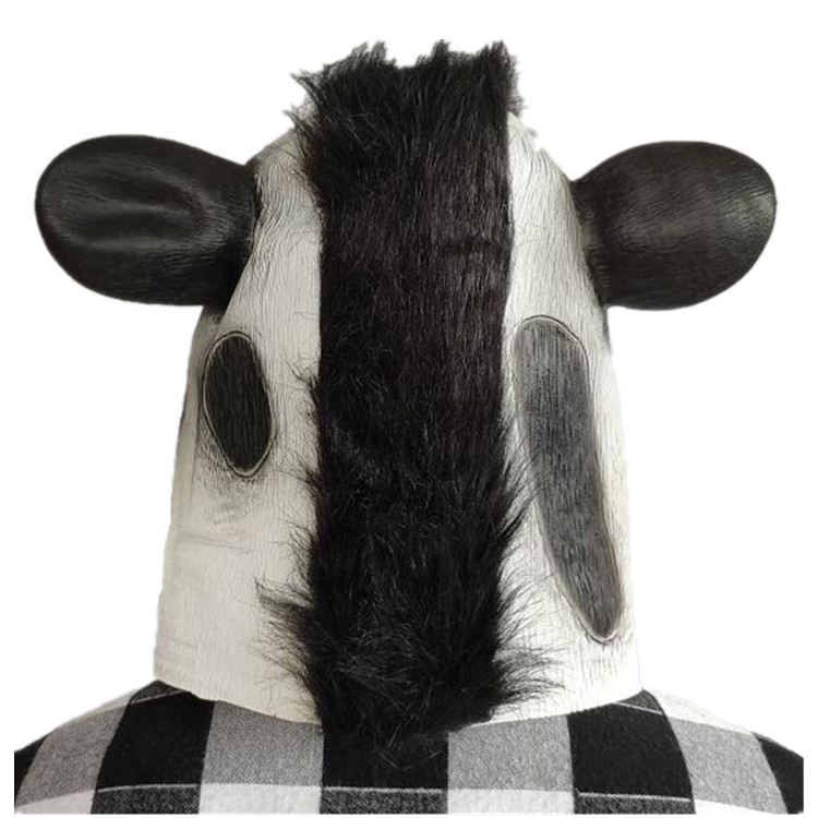 动物奶牛面具荷兰牛头乳胶头套万圣节假面舞会面罩搞笑表演道具