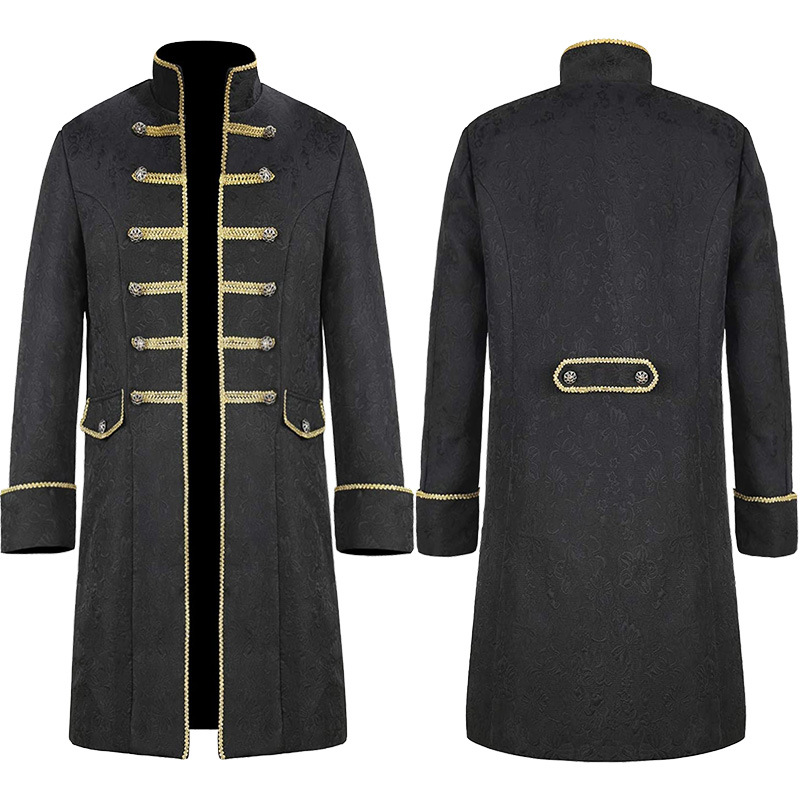 中世纪服装蒸汽朋克复古哥特式大衣风衣外套夹克维多利亚时代制服