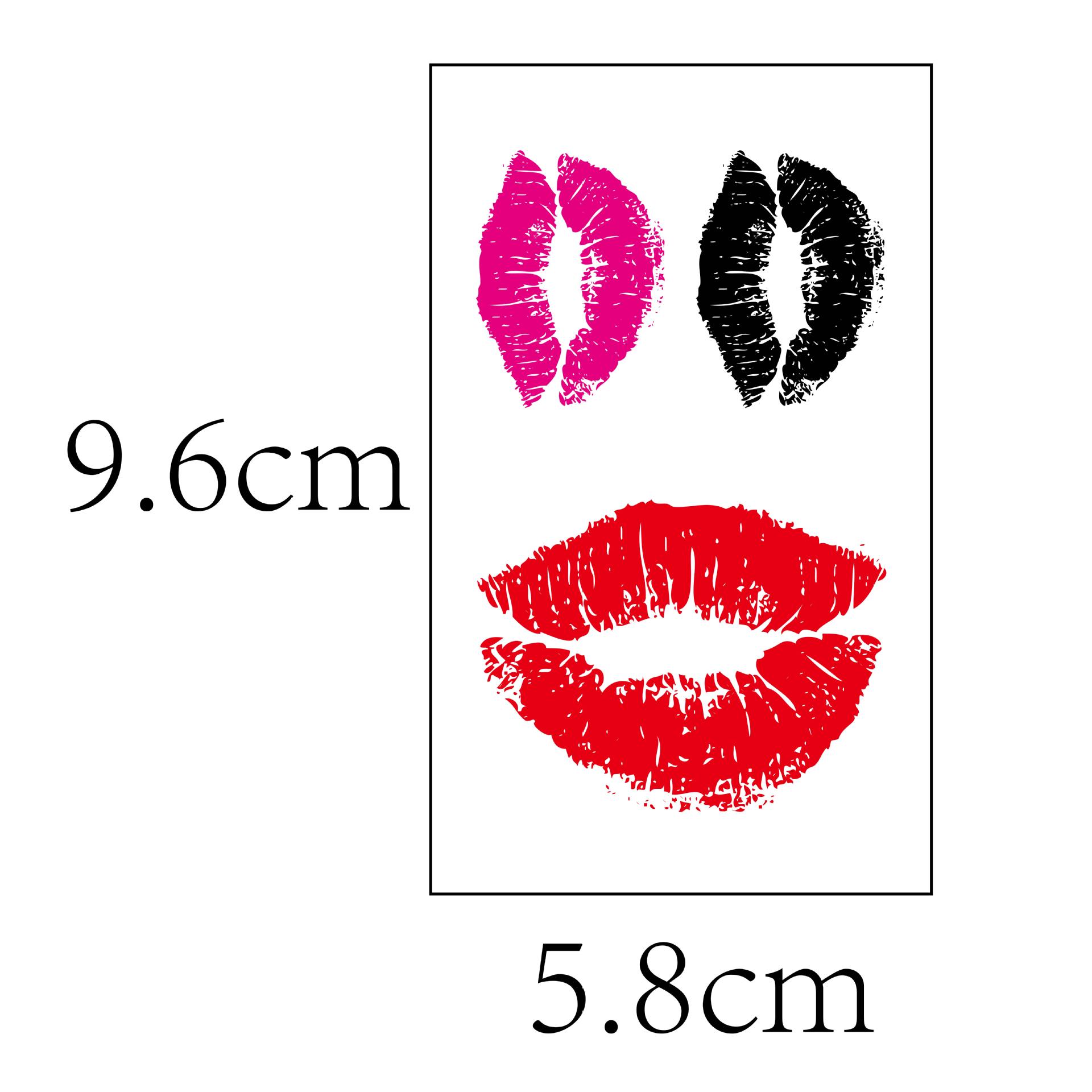 红嘴唇性感口红唇印纹身贴男女个性唯美锁骨ins风纹身贴纸脸贴