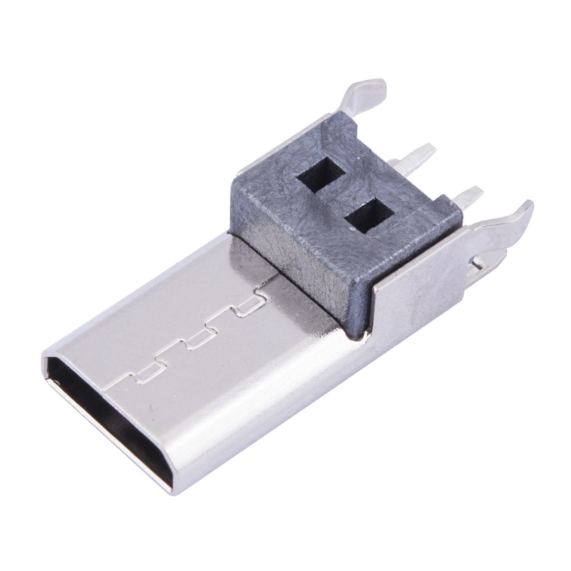 micro 2p母座直插加长版14长立式micro插座加长14mm