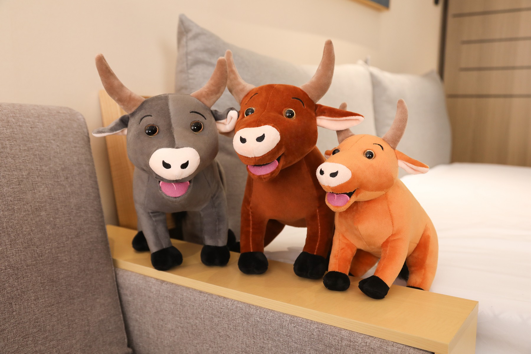 仿真牛公仔毛绒玩具可爱小牛斗牛玩偶牛年布娃娃摆件活动生日礼物