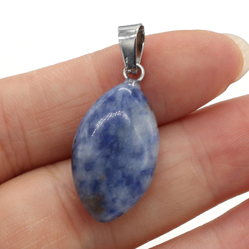 精美天然石头马眼形半宝石吊坠 用于diy饰品配件手工首饰制作批发