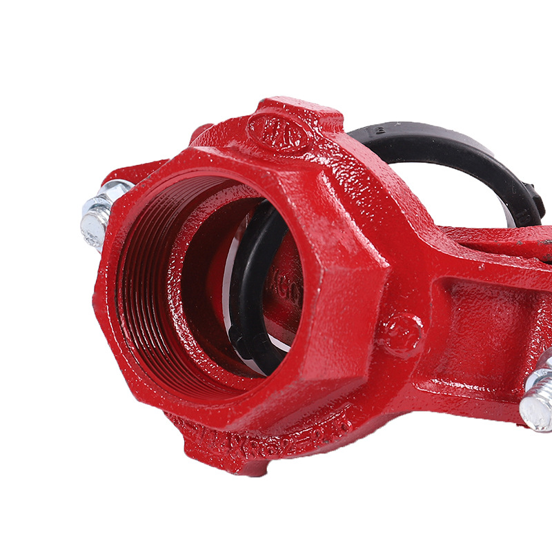 沟槽配件管件钢卡卡箍沟槽丝接机械三通114x60丝扣机三消防管道配