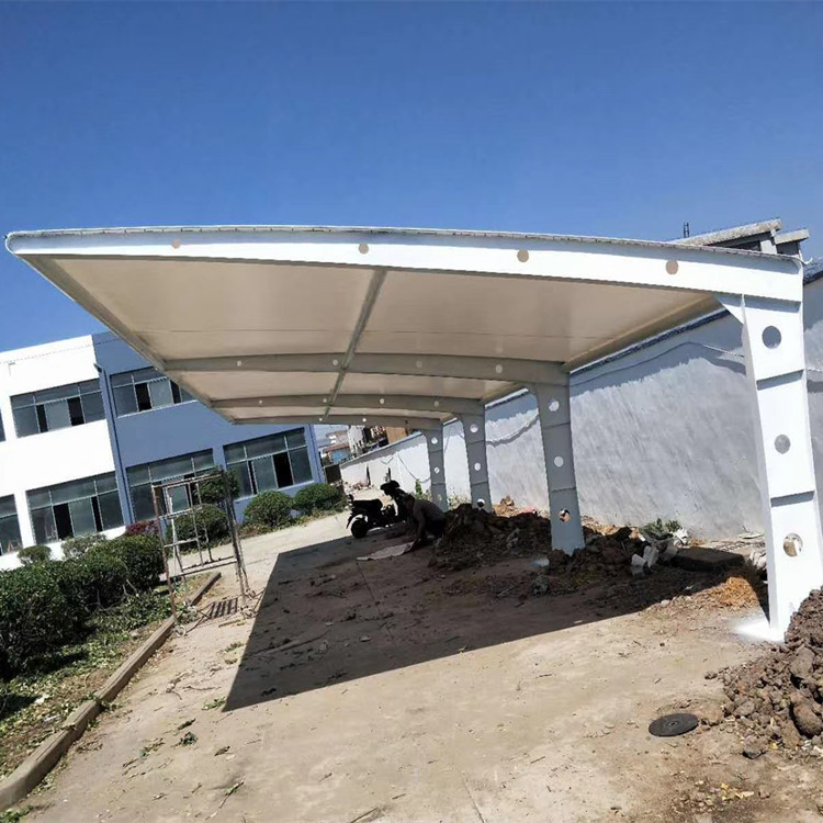 厂家生产膜结构汽车停车棚 雨棚 建筑膜材pvc膜布加工制作