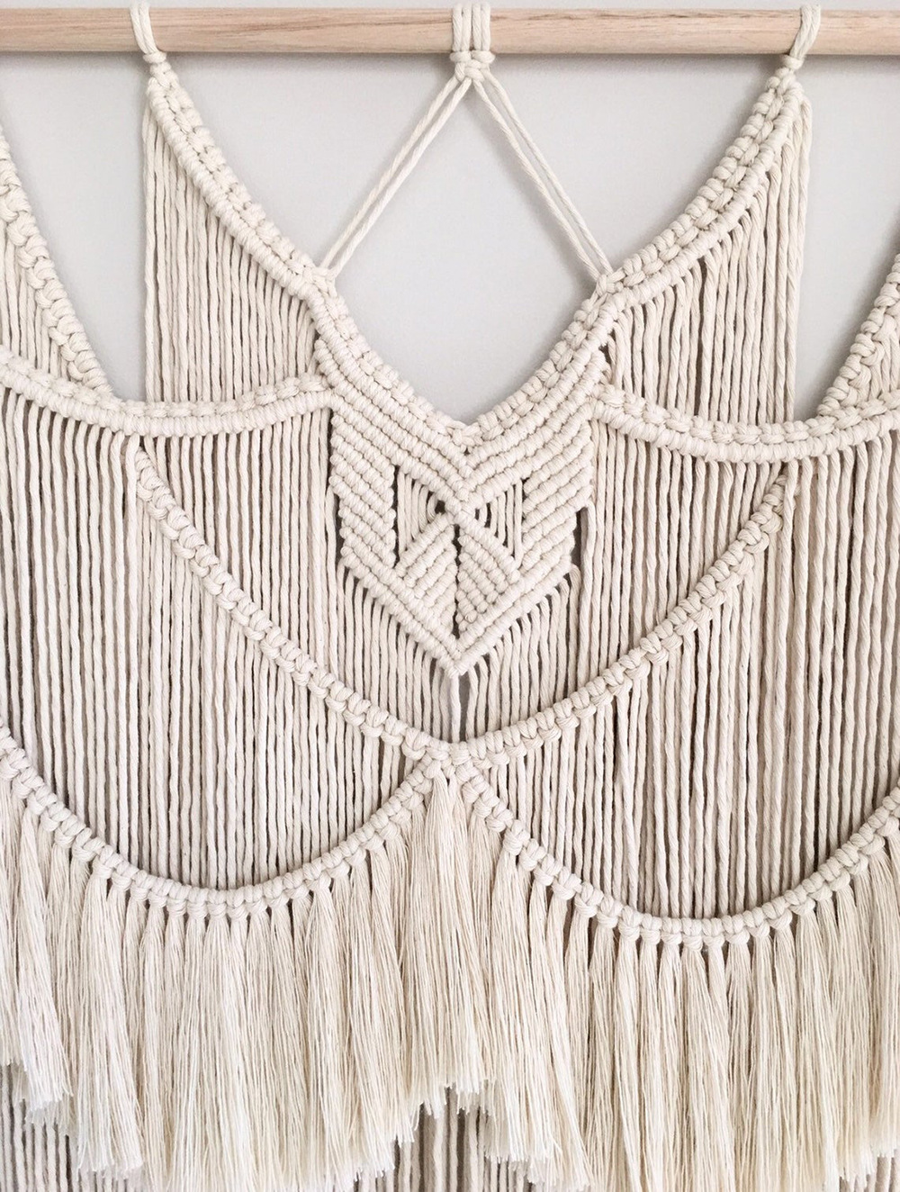 北欧风家居装饰壁挂棉绳编织挂毯 手工客厅房间壁饰简约现代背景