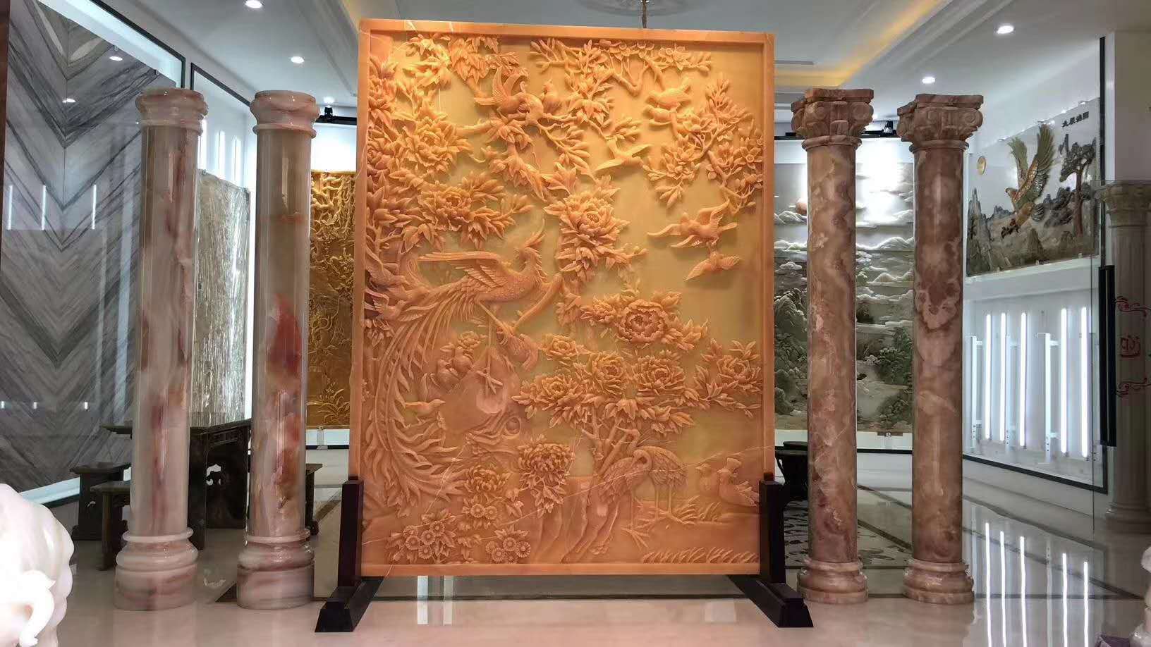 天然大理石 玉石雕刻 玄关玉石 背景墙玉石 大理石加工 玄关背景