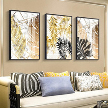 简约现代抽象客厅多联装饰画大气手绘油画挂画沙发背景墙壁三联画