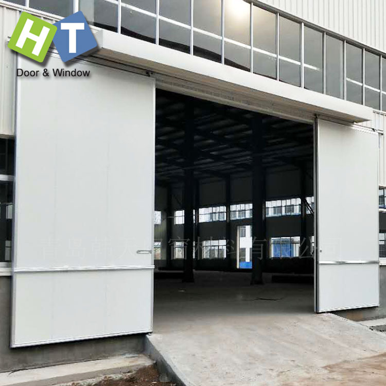 厂家批发铝合金包边门框工业推拉平移门车间复合板彩钢板夹芯板门