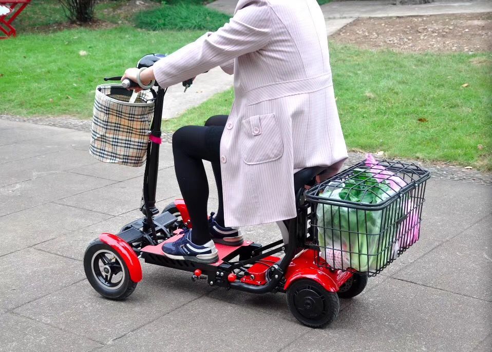 小四轮折叠电动车老年代步车接送车买菜车锂电瓶休闲观光车36v