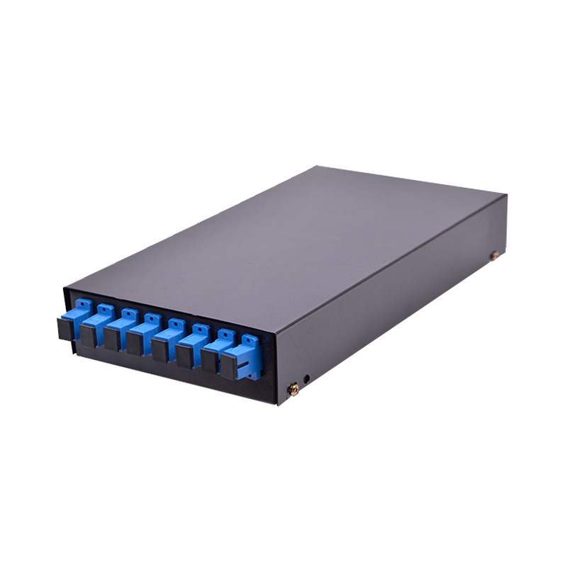 chuangjie 8口满配sc光缆终端盒 sc熔纤盒防水接线方口光纤终端盒