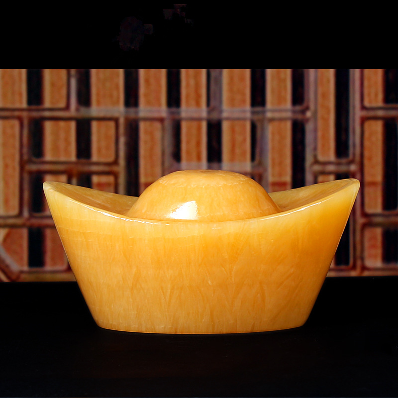 大号黄玉元宝摆件米黄玉元宝 摆件批发 批发供应