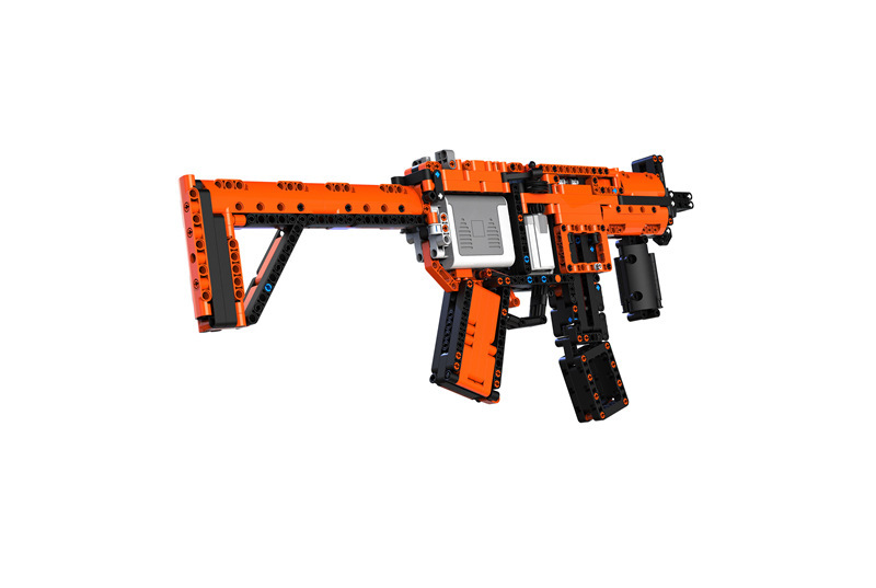 极嘉49010军事系列战火前线mp5连射电动积木枪儿童益智拼装玩具