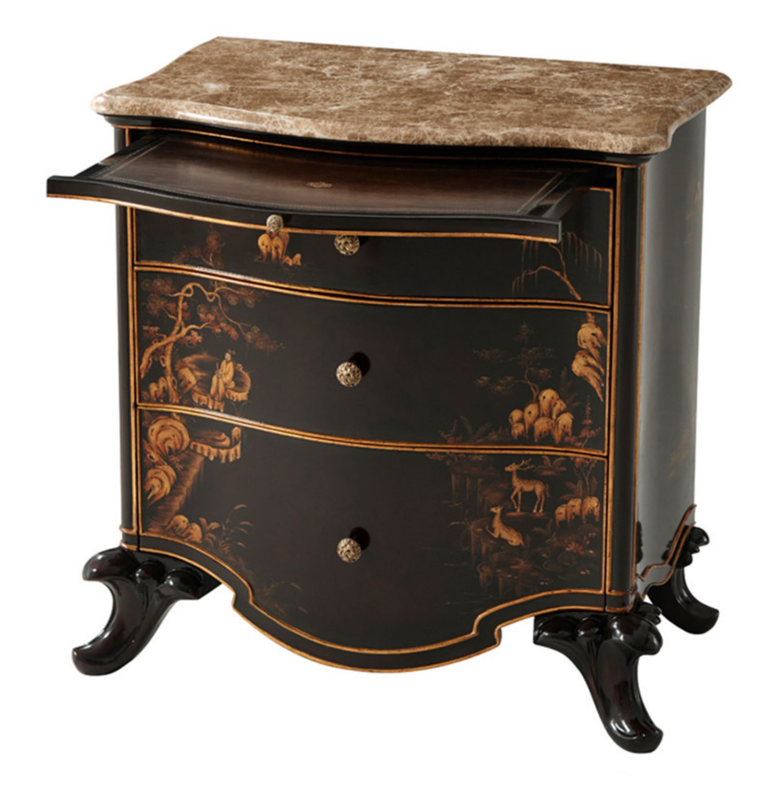 欧式床边柜亚历山大床头柜美式床头柜法式新古典床边柜奢华床头柜