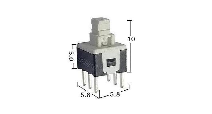 立式自锁开关立式插件 六脚按钮开关插脚 迷你型按键自锁开关