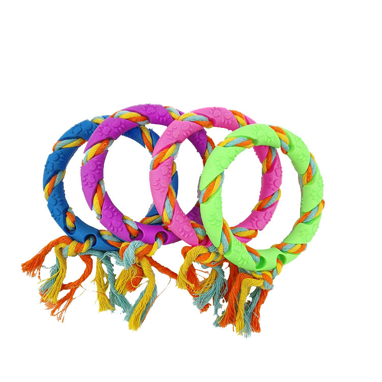 Factory Direct Sales TPR Pet Cotton Rope Toy Winding Rope Big Circle Gnawing Dog Training Dog Toy Pet Supplies