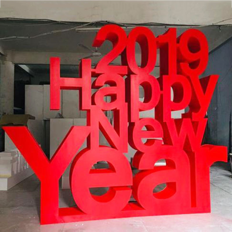 立体雕塑斜坡景观字 三维立体斜面金属字 三维立体斜面景观字