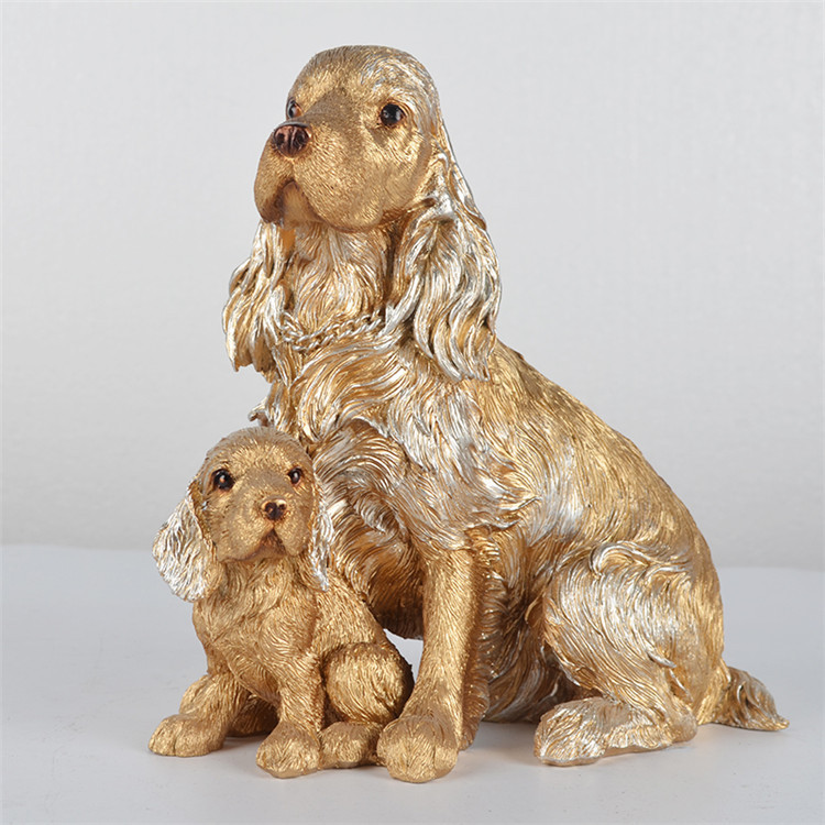 创意树脂小狗摆件家居客厅玄关可爱萌宠装饰摆设母子狗树脂工艺品
