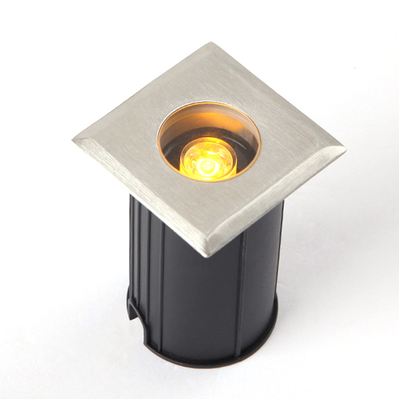 led不锈钢地埋式水下射灯1w星星灯方形水底埋地灯1*3w迷你地埋灯