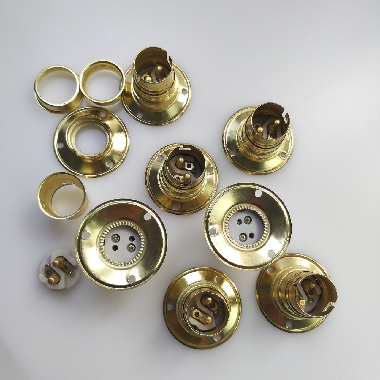 卡口b22灯座平装固定型船用灯头平灯座