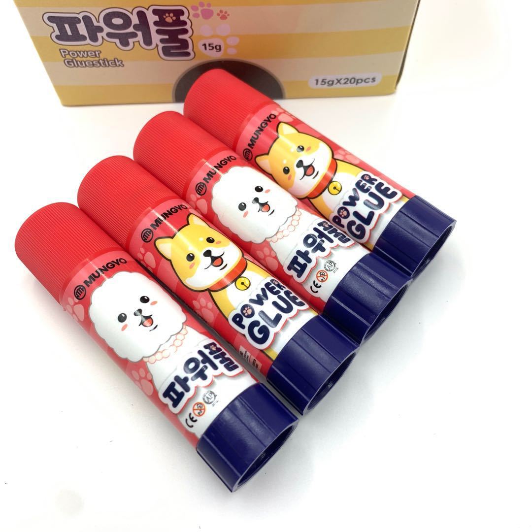 外贸小柴犬白色固体胶幼儿园diy手工用胶棒卡通绵羊高粘固体胶水