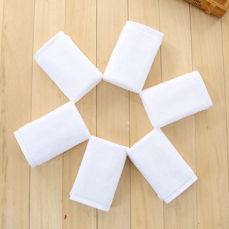 White Rag 60G plus-Sized White Square Towel Pure Cotton All Cotton Absorbent Hotel Hotel Beauty Salon for Kindergarten