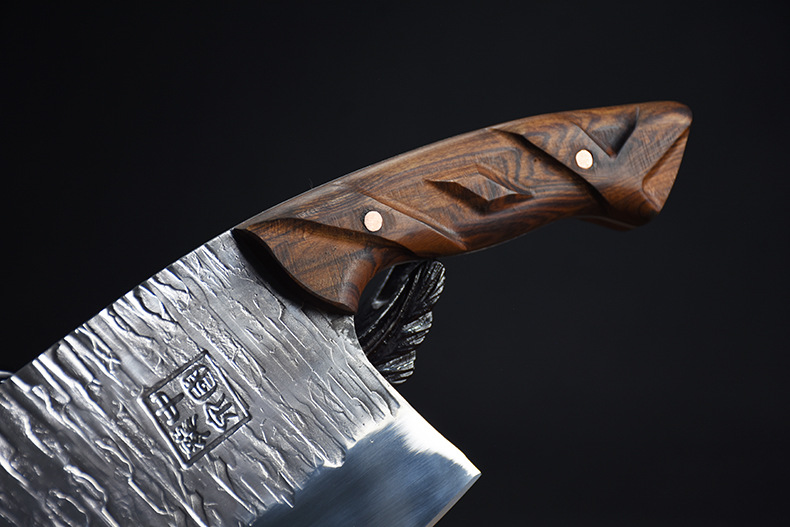 弧形尖头锋利切片刀龙泉鬼手作古锻手工锻打老式家用菜刀厨师刀具