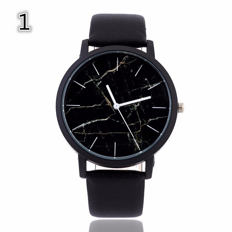 新款热卖创意个性大理石裂纹表盘休闲石英手表男款百搭石英表男生